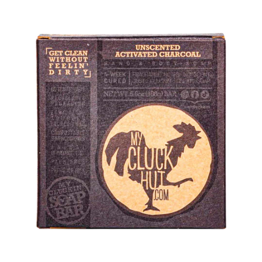 My Cluck Hut Unscented Activated Charcoal Soap Bar